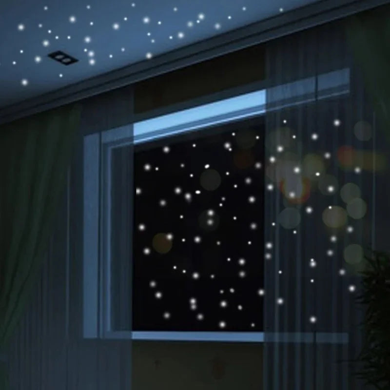 407pcs Luminous Wall Stickers – Glow in the Dark Stars Vinyl Decals for Kids’ Room, Creative Fluorescent Home & Party Decoration