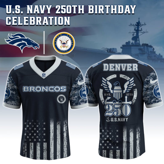 Denver Broncos NFL x U.S. NAVY 250TH Birthday Special Edition Jersey