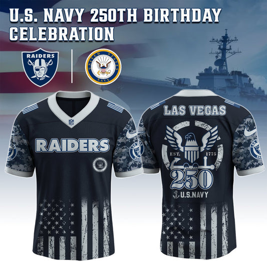 Las Vegas Raiders NFL x U.S. NAVY 250TH Birthday Special Edition Jersey