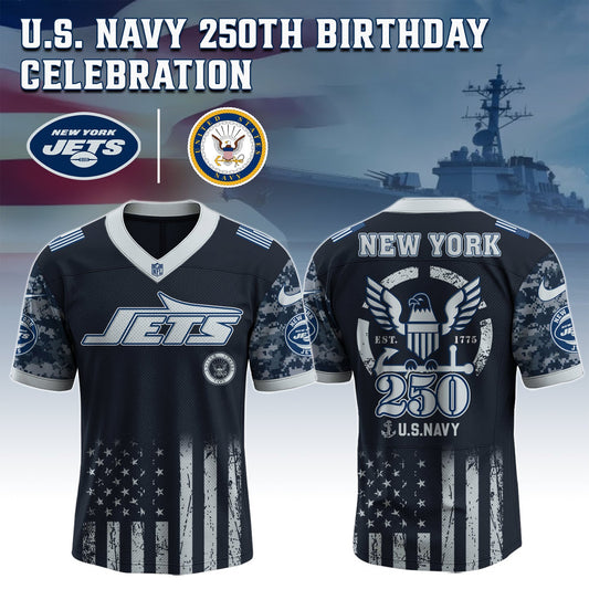 New York Jets NFL x U.S. NAVY 250TH Birthday Special Edition Jersey