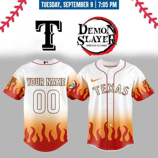 Texas Rangers _ Limited Edition Demon Slayer Jersey 2025 Custom Name & Number