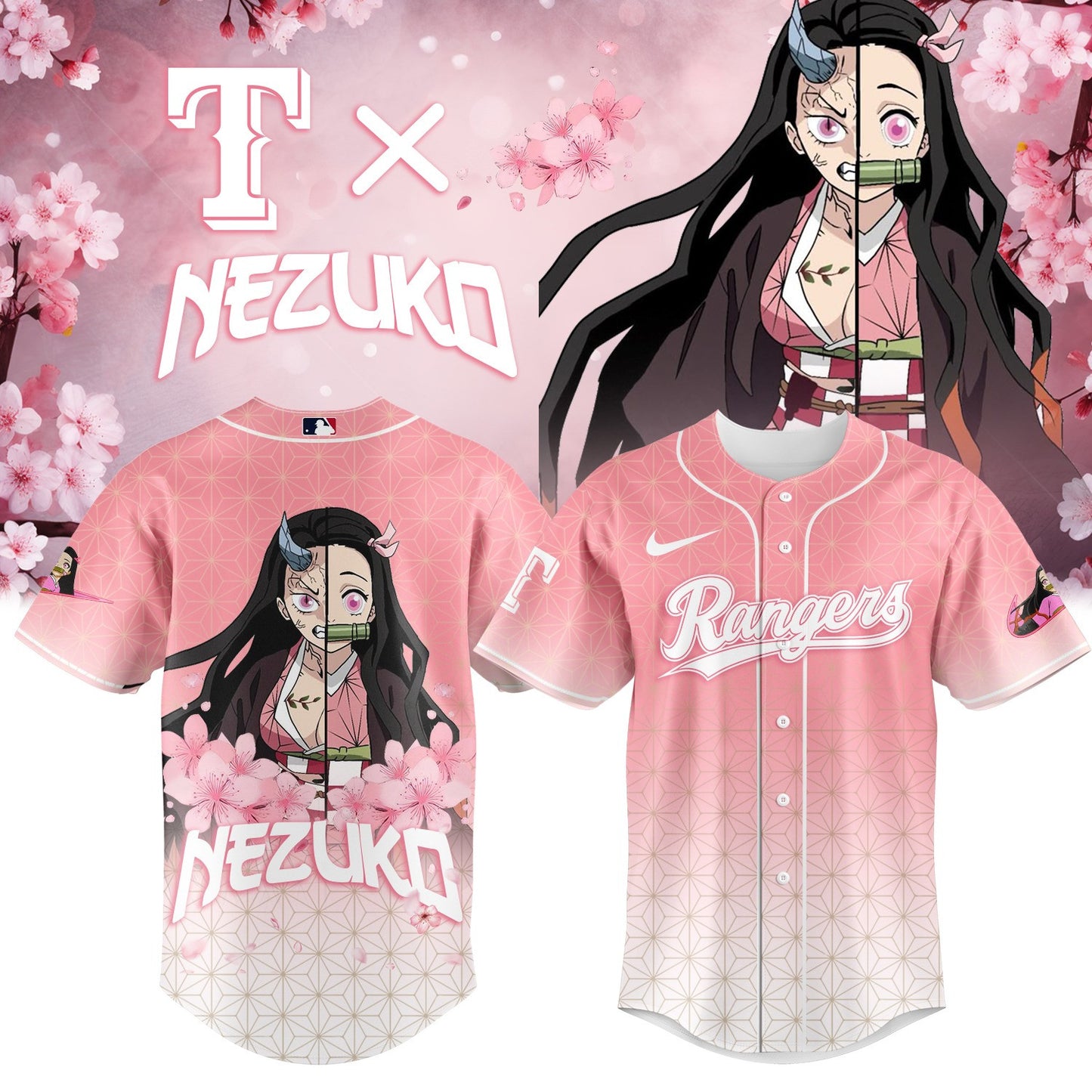 Texas Rangers _ Limited Edition Demon Slayer Jersey 2025