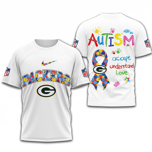 NFL Green Bay Packers Autism Awareness Accept Understand Love Shirt Packers Merch