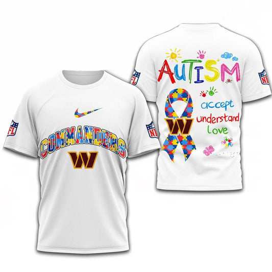 NFL Washington Commanders Autism Awareness Accept Understand Love Shirt Commanders Merch