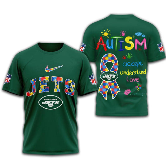 NFL New York Jets 2025 Autism Awareness Shirt New York Jets Merch Gifts For Boyfriend