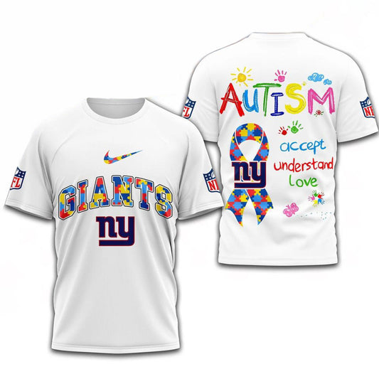 NFL New York Giants Autism Awareness Accept Understand Love Shirt Giants Merch Dad Gifts