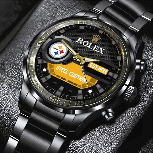 Pittsburgh Steelers x Rolex Black Stainless Steel Watch