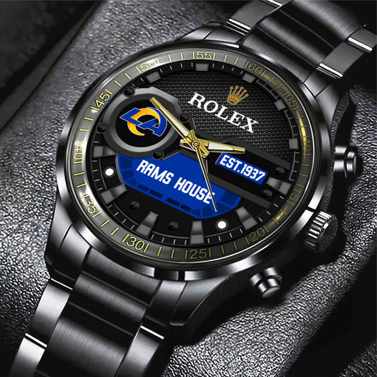 Los Angeles Rams x Rolex Black Stainless Steel Watch