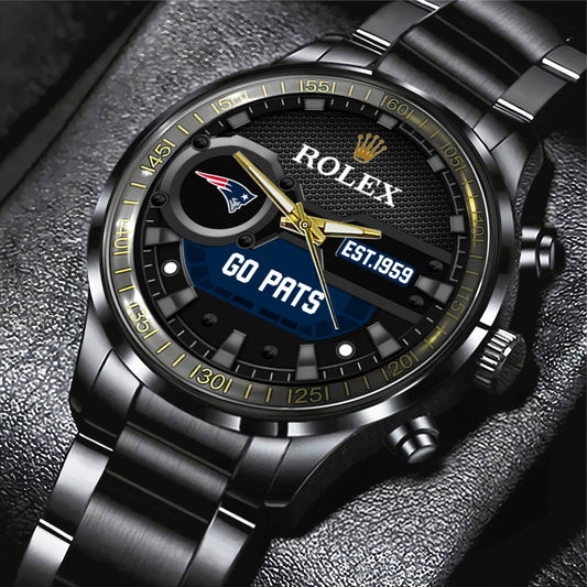 New England Patriots x Rolex Black Stainless Steel Watch