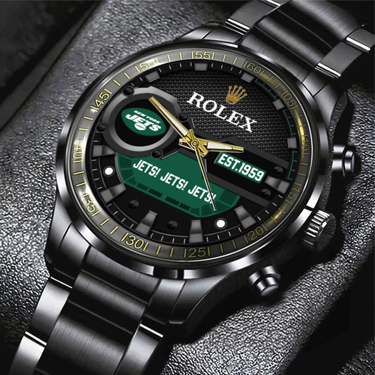 New York Jets x Rolex Black Stainless Steel Watch
