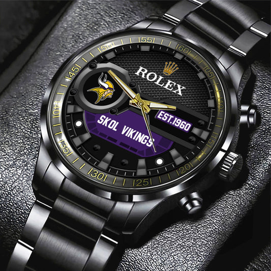 Minnesota Vikings x Rolex Black Stainless Steel Watch