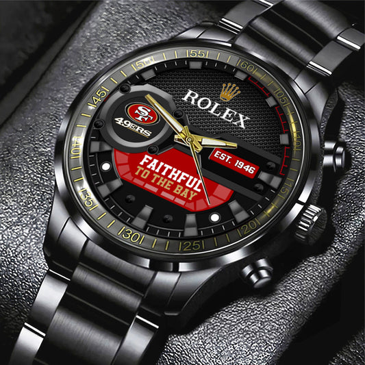 San Francisco 49ers x Rolex Black Stainless Steel Watch