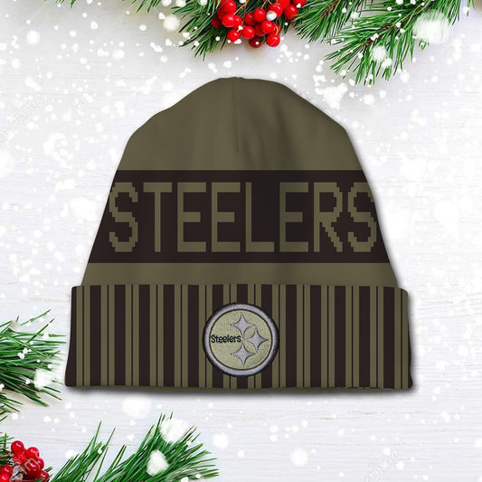 Pittsburgh Steelers 2025 Salute to Service Beanie Hat
