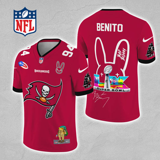 Tampa Bay Buccaneers x Bad Bunny 3D Football Jersey