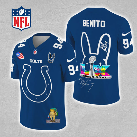 Indianapolis Colts x Bad Bunny 3D Football Jersey