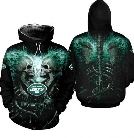 New York Jets Skeleton All Over Print Nfl Gift For Fan 3d Hoodie