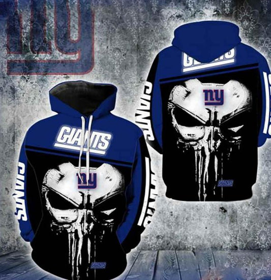 Nfl New York Giants Punisher Skull 3d Hoodie