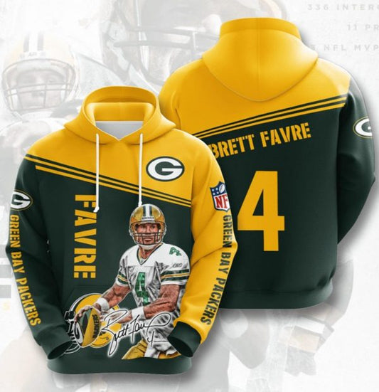 Nfl Green Bay Packers Brett Favre 3d Hoodie
