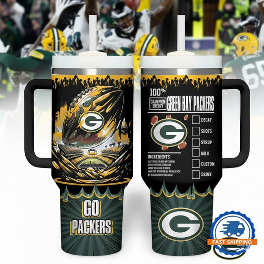 GB Packers Champion Energy Tumbler Handle Cup 40oz