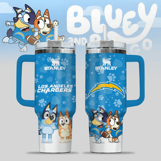 Los Angeles Chargers NFL x Bluey Custom Stanley Cup 40 oz 30 oz Tumbler With Handle
