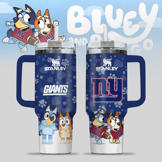 New York Giants NFL x Bluey Custom Stanley Cup 40 oz 30 oz Tumbler With Handle
